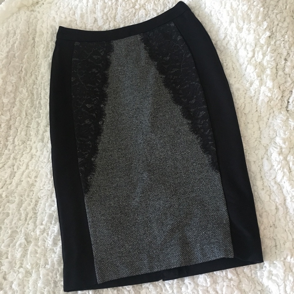Tweed & Lace Pencil Skirt